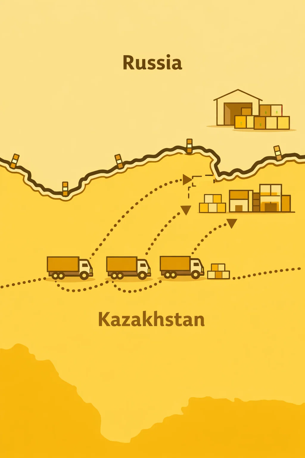 Карта Казахстана и России